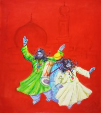 Hussain Chandio, 19 x 21 Inch, Acrylic on Canvas, Figurative Painting-AC-HC-261